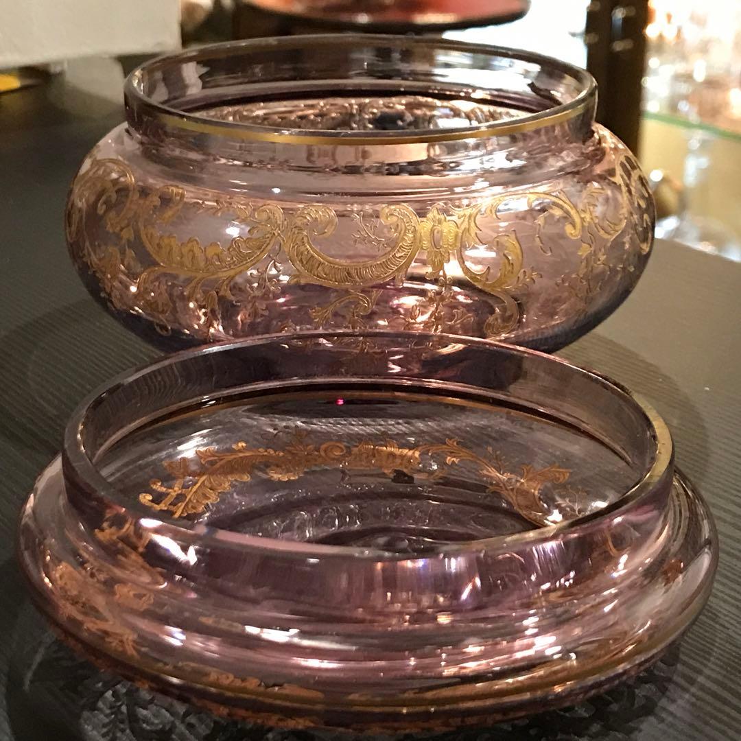 希少♡オールドサンルイSt Louisボンボニエール菓子器☆金彩装飾☆100年前