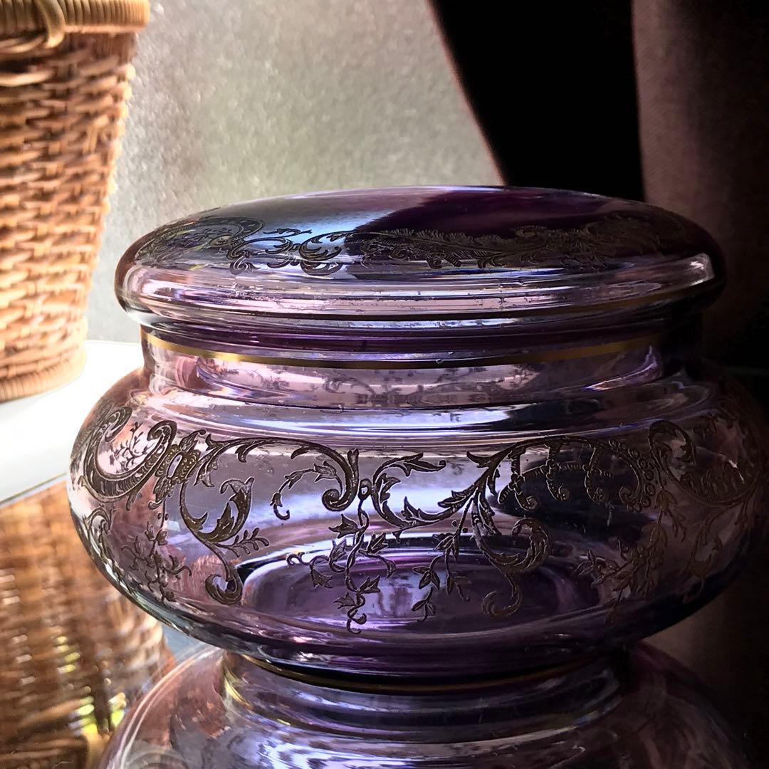 希少♡オールドサンルイSt Louisボンボニエール菓子器☆金彩装飾☆100年前