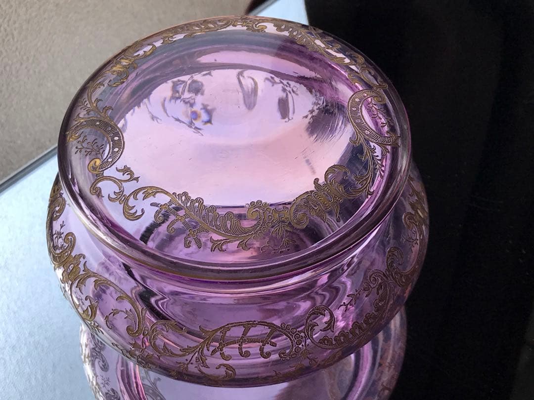 希少♡オールドサンルイSt Louisボンボニエール菓子器☆金彩装飾☆100年前