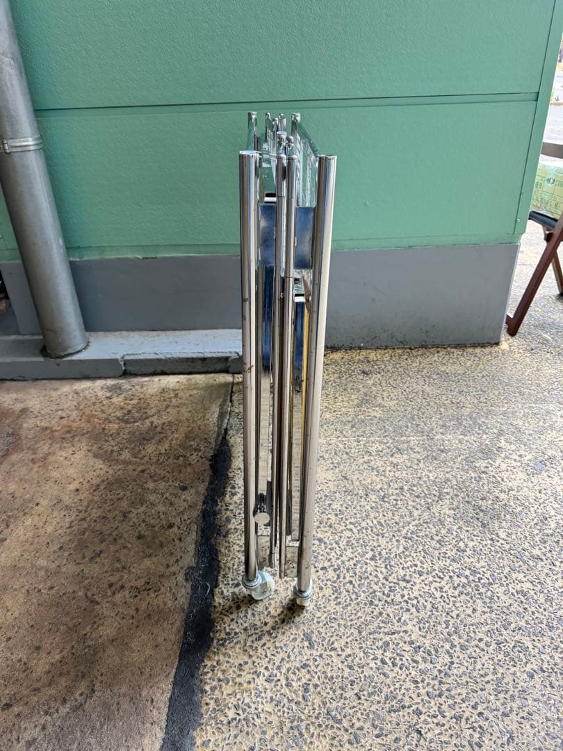 中折れ式ワゴン アイボリー W900　店舗用品　陳列什器　セールワゴン