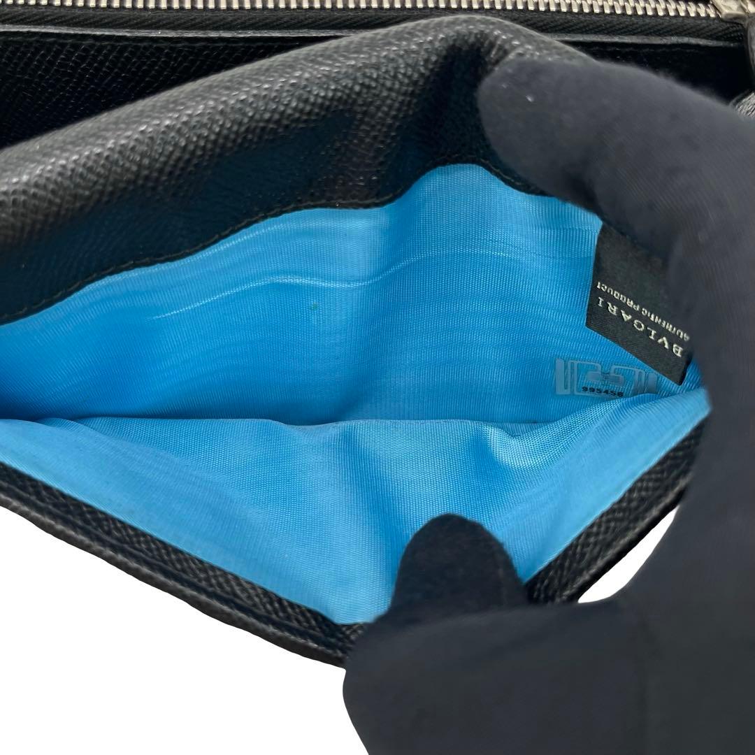 希少✨ブルガリ 長財布 ロゴクリップ グレインレザー ブラック バイカラー