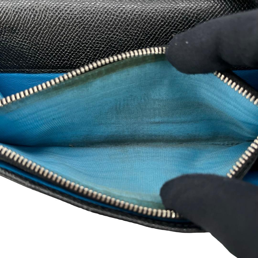 希少✨ブルガリ 長財布 ロゴクリップ グレインレザー ブラック バイカラー