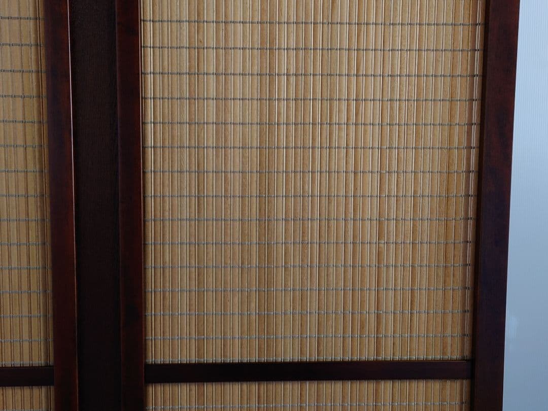 簾調衝立#間仕切り#衝立　ライトブラウン木簾使用　シンプル１枚式衝立