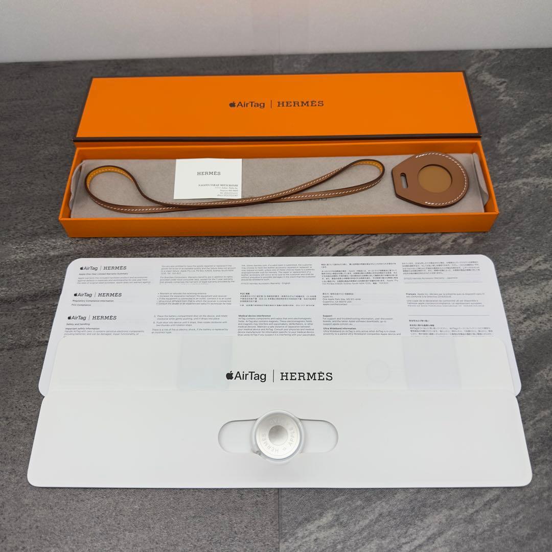 ★鑑定済★美品★Apple★AirTag★Hermès★レザーキーリング★