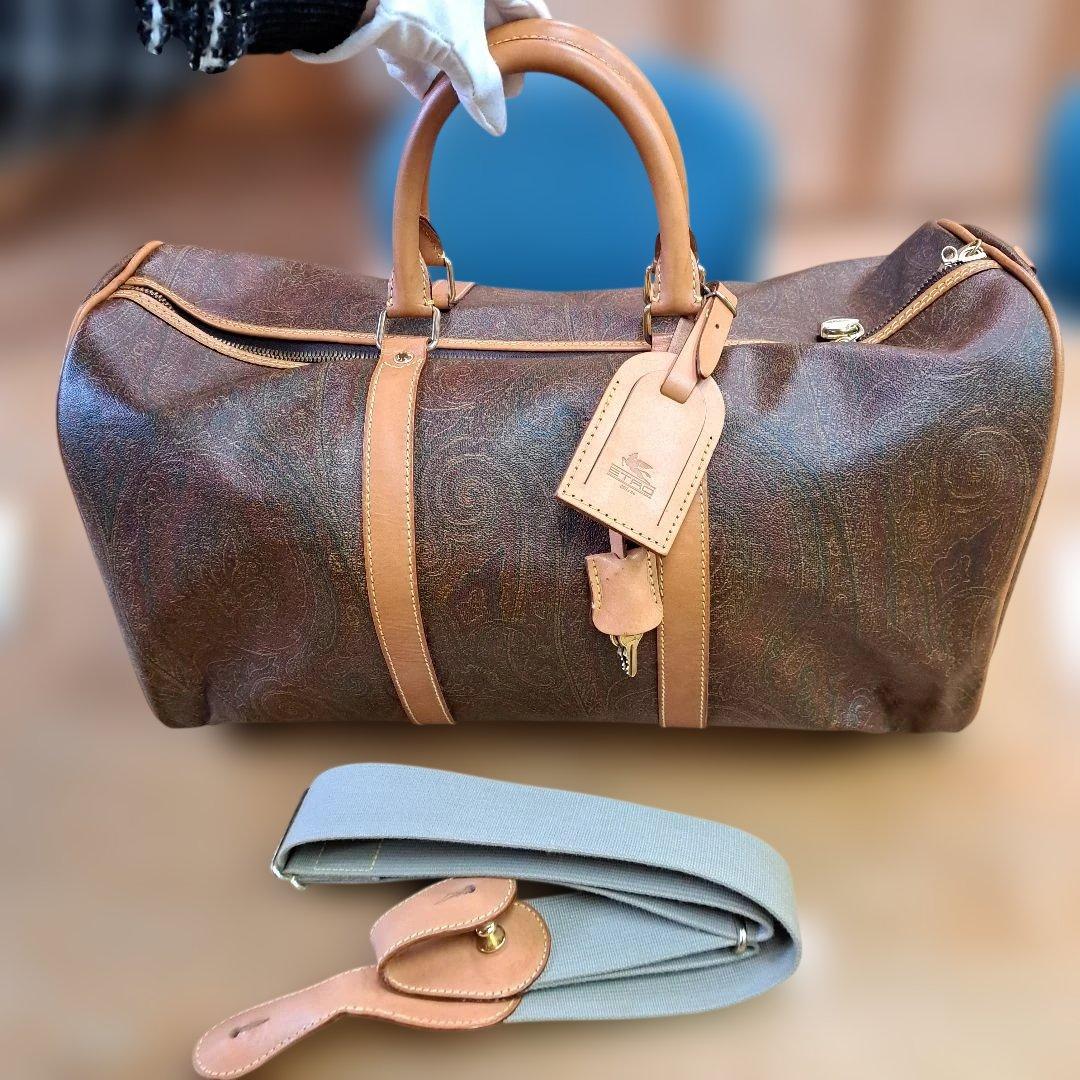 美品エトロ ボストンバッグ　ペイズリー柄