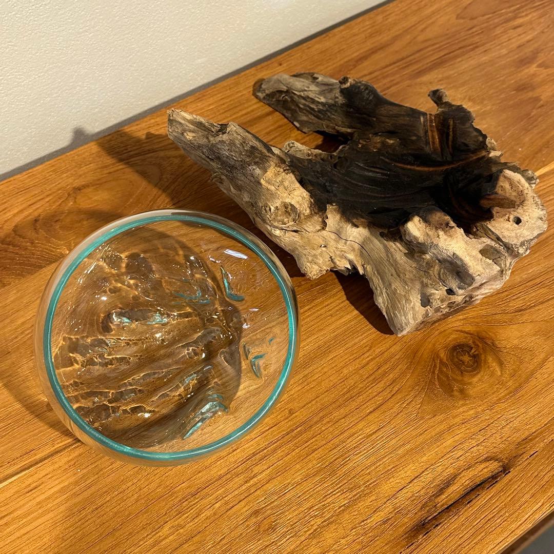 バリ島流木ガラス　w26×d18×h11cm 水槽　アクアリウムメダカ水槽807