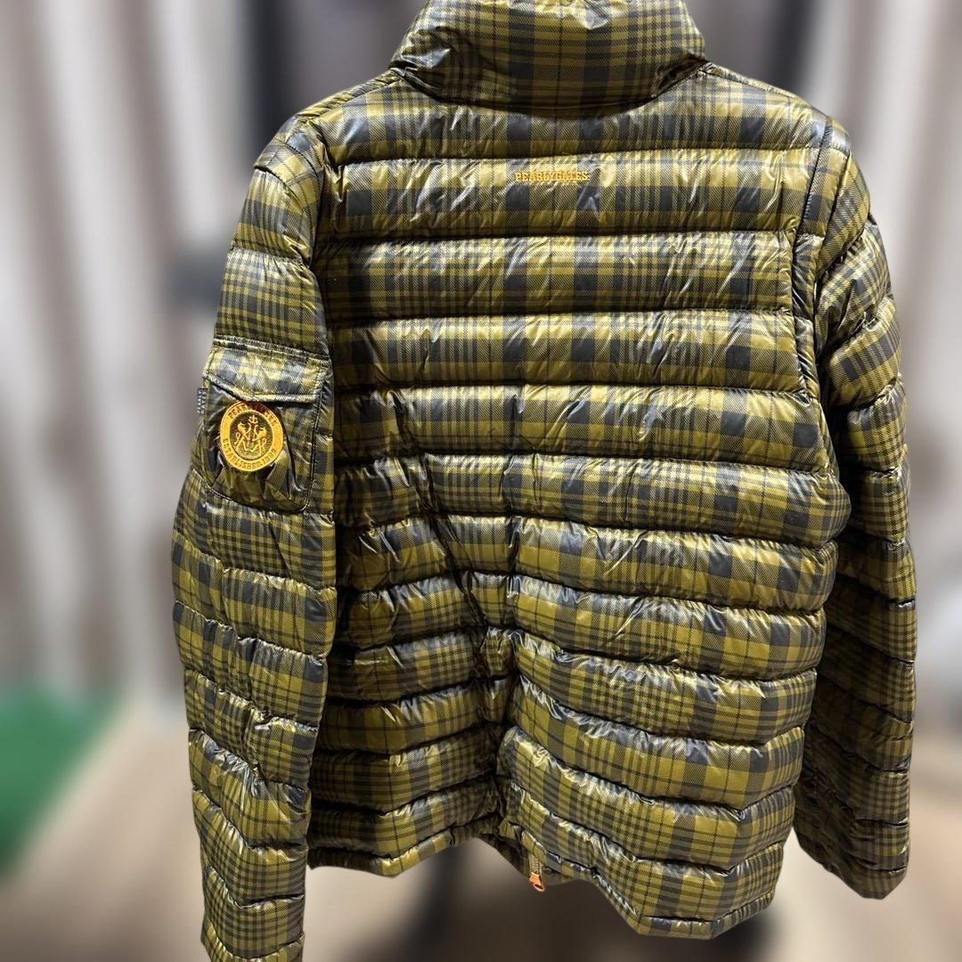 【美品】パーリーゲイツ オリーブグリーン チェック柄 ダウンジャケット
