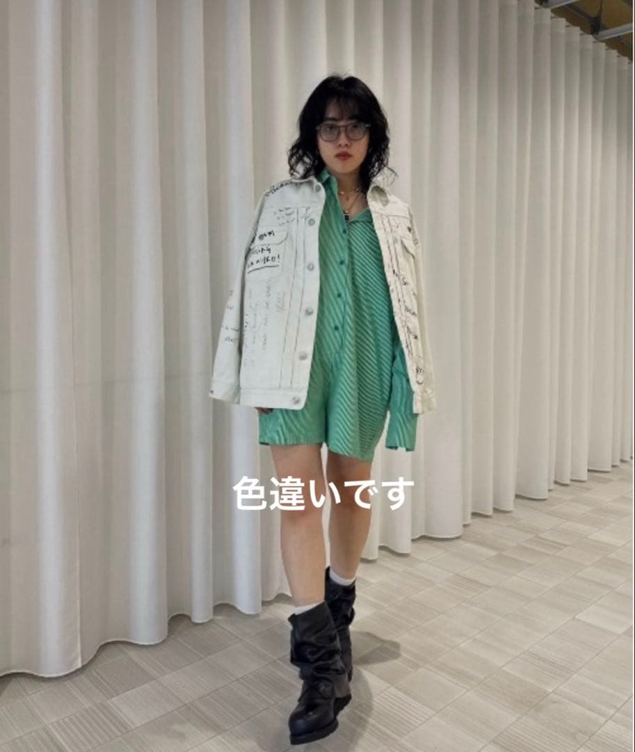 アメリ　STRIPE SHIRT ROMPERS Mサイズ