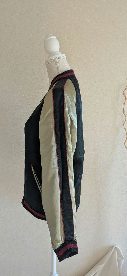 Script 花旅楽団　骸骨刺繍スカジャン　リバーシブルメンズMサイズ