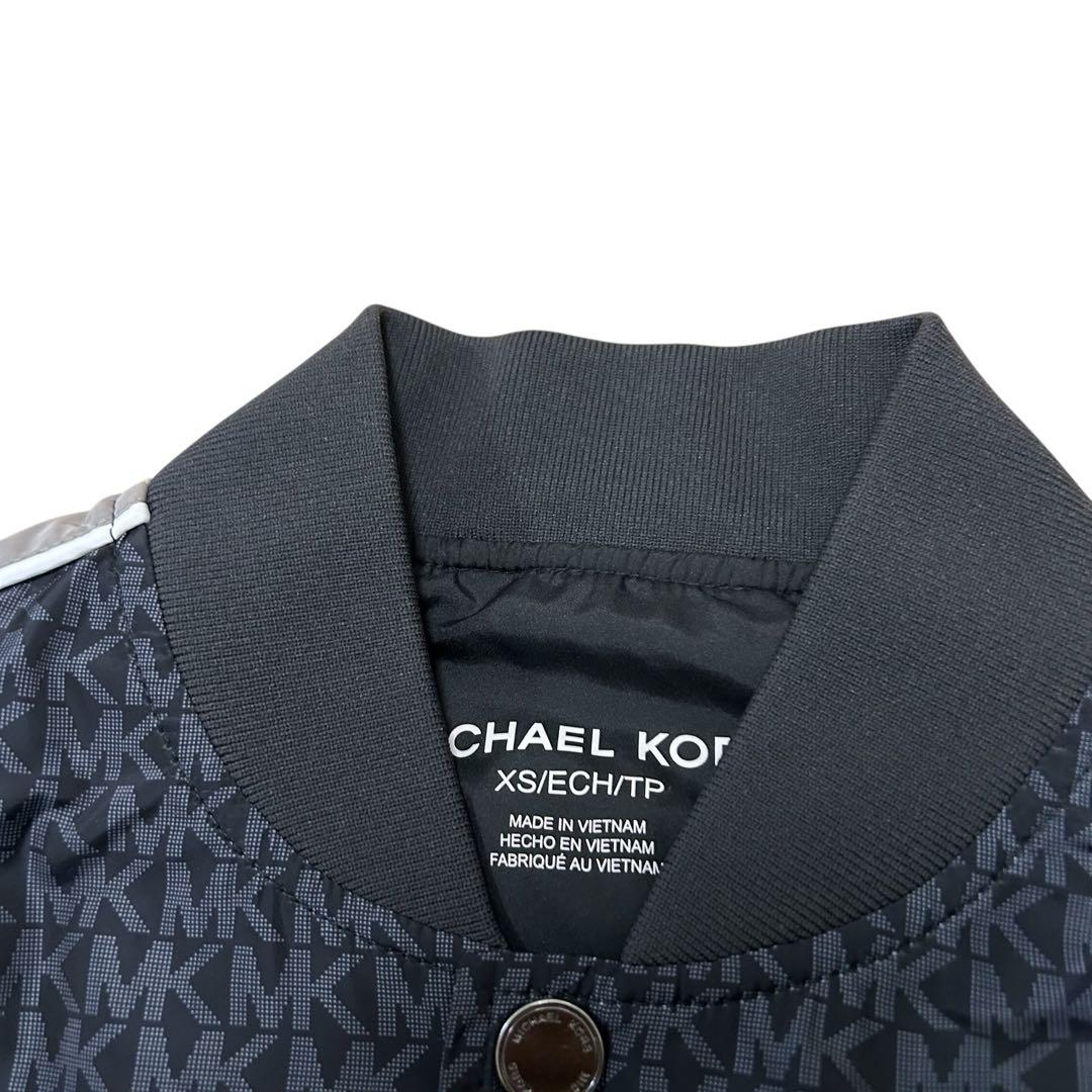 MICHAEL KORS 総柄ロゴ ライン ナイロン MAー1 ジャケット