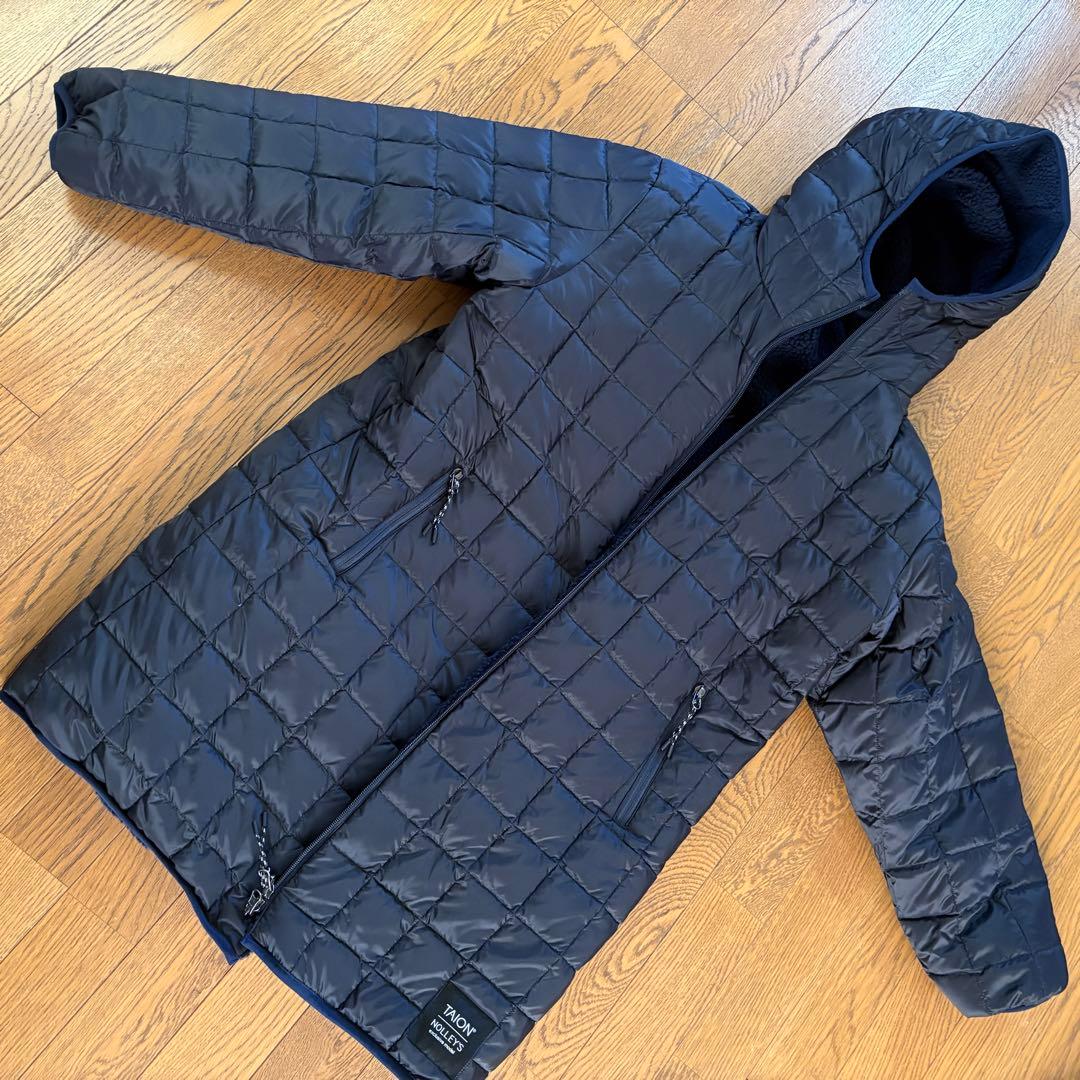 美品⭐︎お値下げ【TAION】ノーリーズ別注ボア×ダウンフードコート　ネイビー
