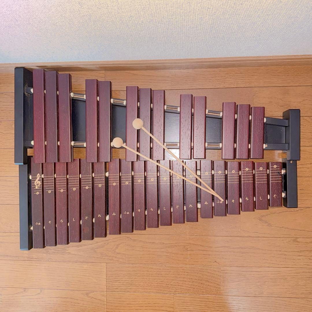 ゼンオン シロホン ZX-32P 卓上木琴 バチ・箱付き