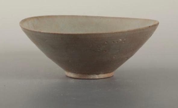 青灰色 円錐型 陶器高麗青磁 茶碗 古美術