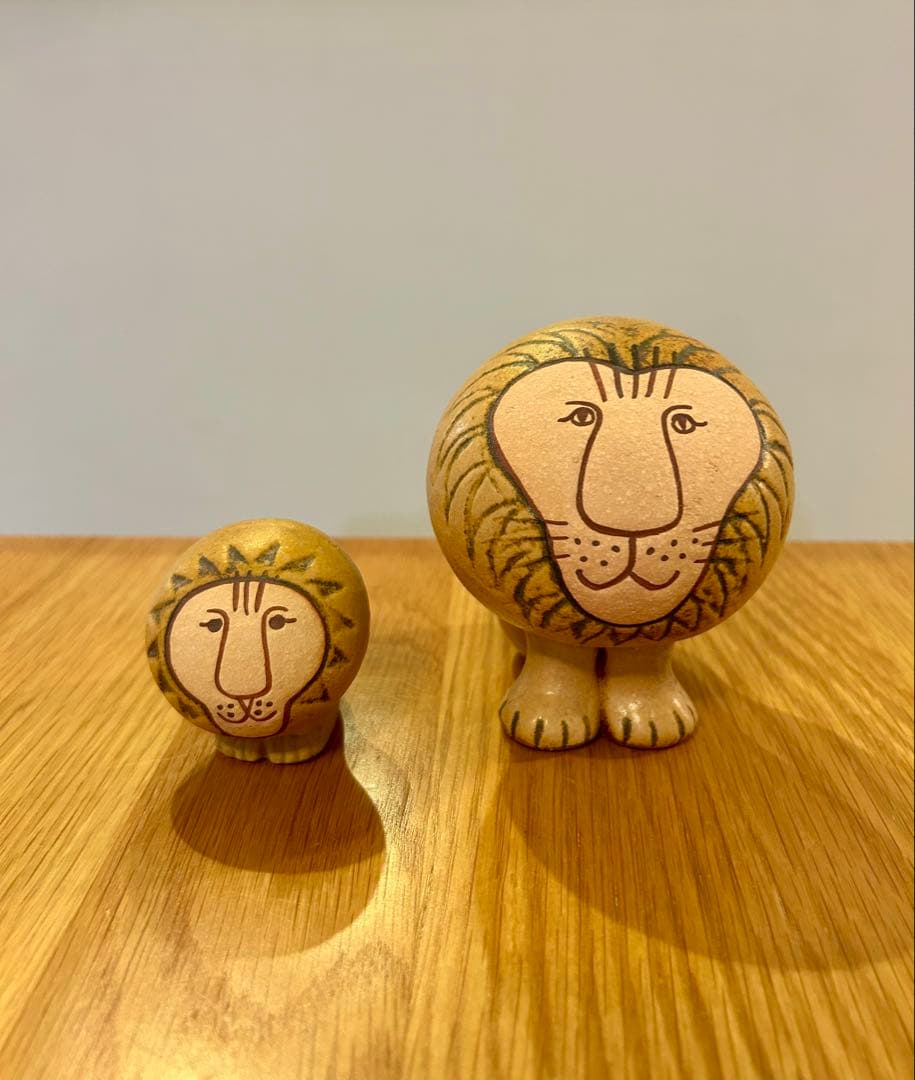 リサラーソン Lisa Larson ライオン 2個 セミミディアム ミニ