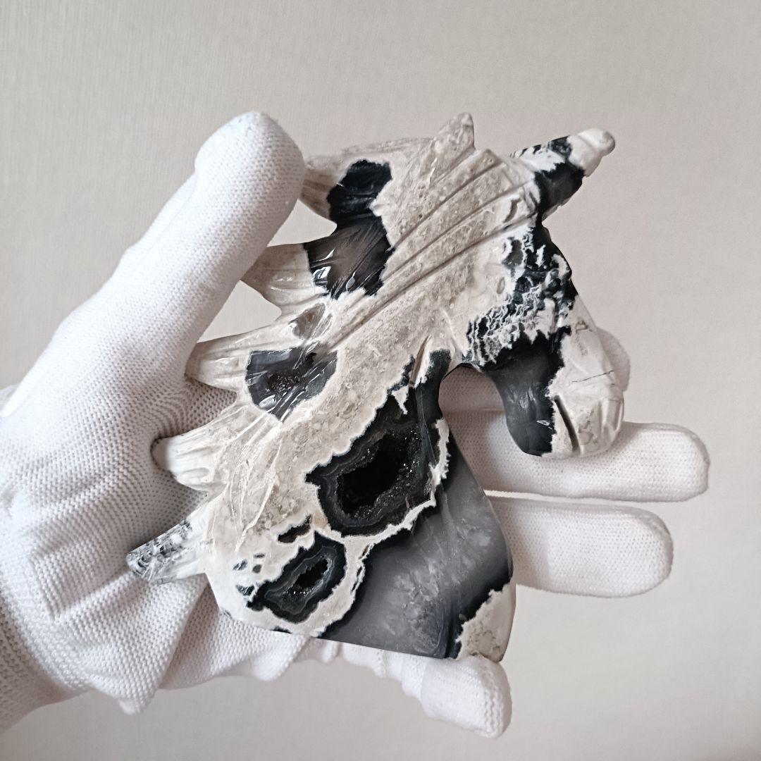 ボルケーノアゲート　ユニコーン　ペガサス　火山瑪瑙　ジオード　天然石　置物