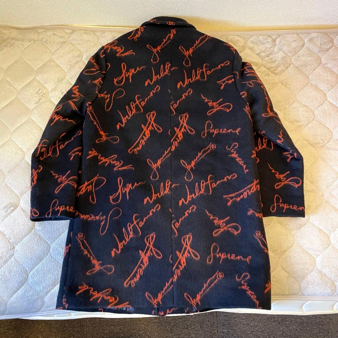 ブ*ル様 Supreme Script Logos Wool Overcoat