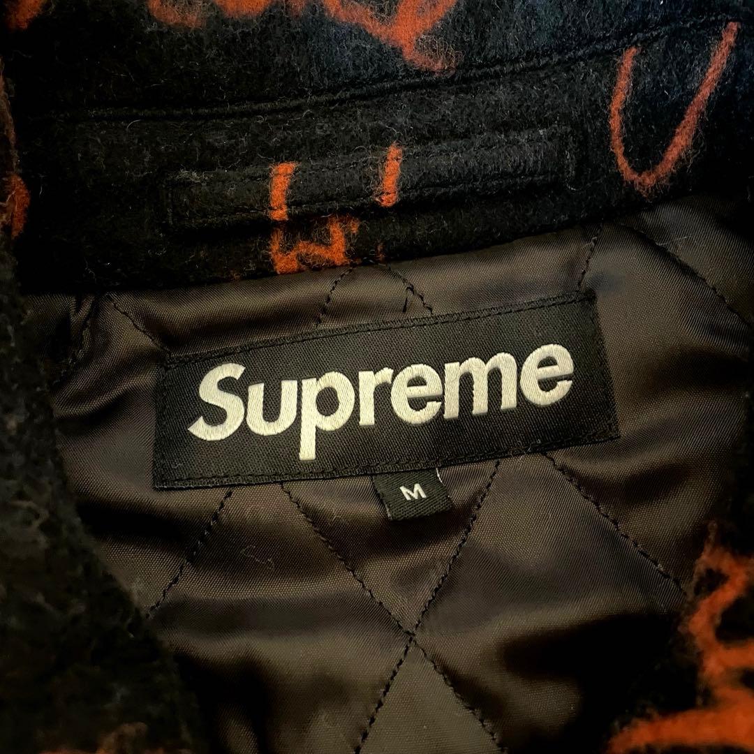 ブ*ル様 Supreme Script Logos Wool Overcoat