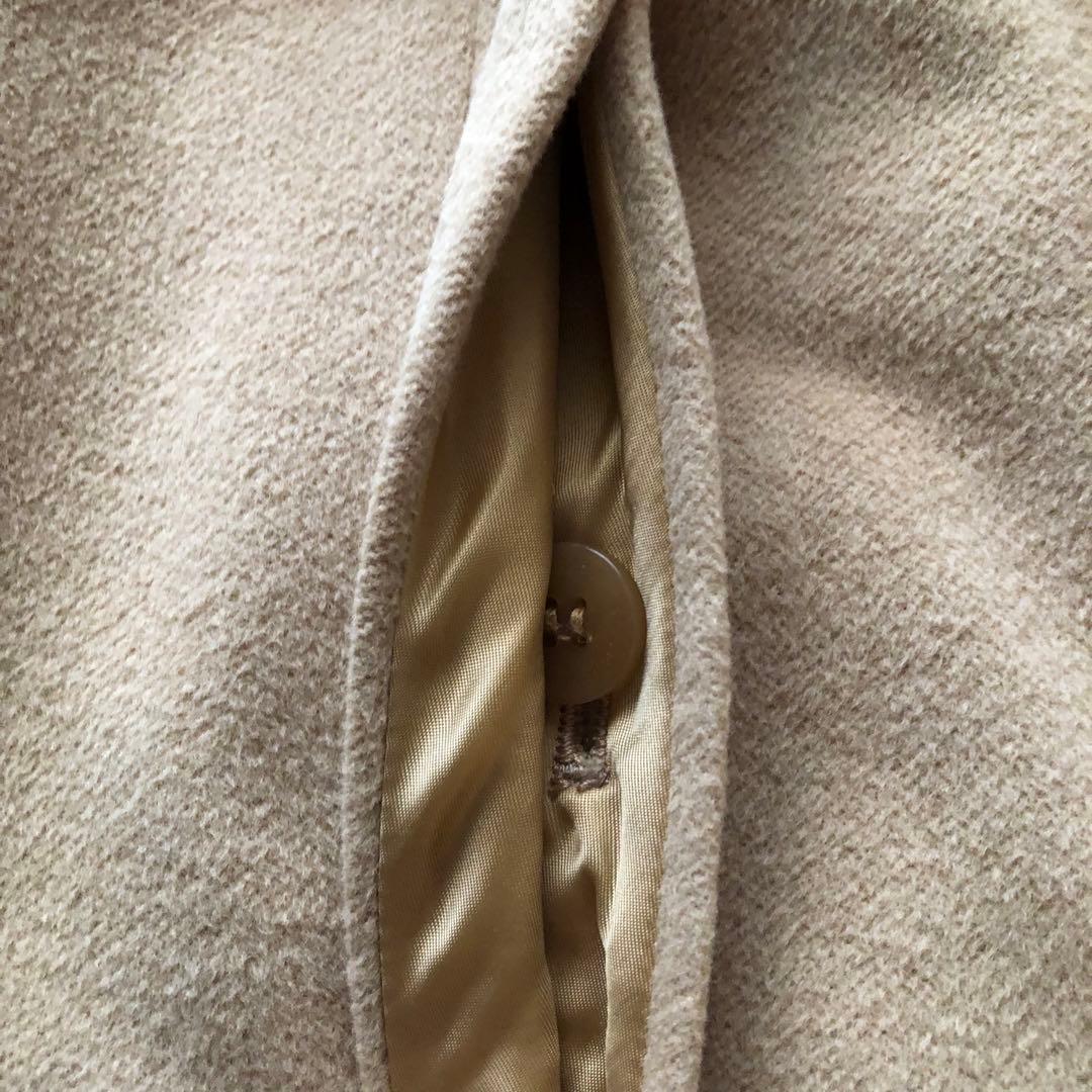 バーバリーブルーレーベル【38】アンゴラ混ステンカラーロングコート　ノバチェック