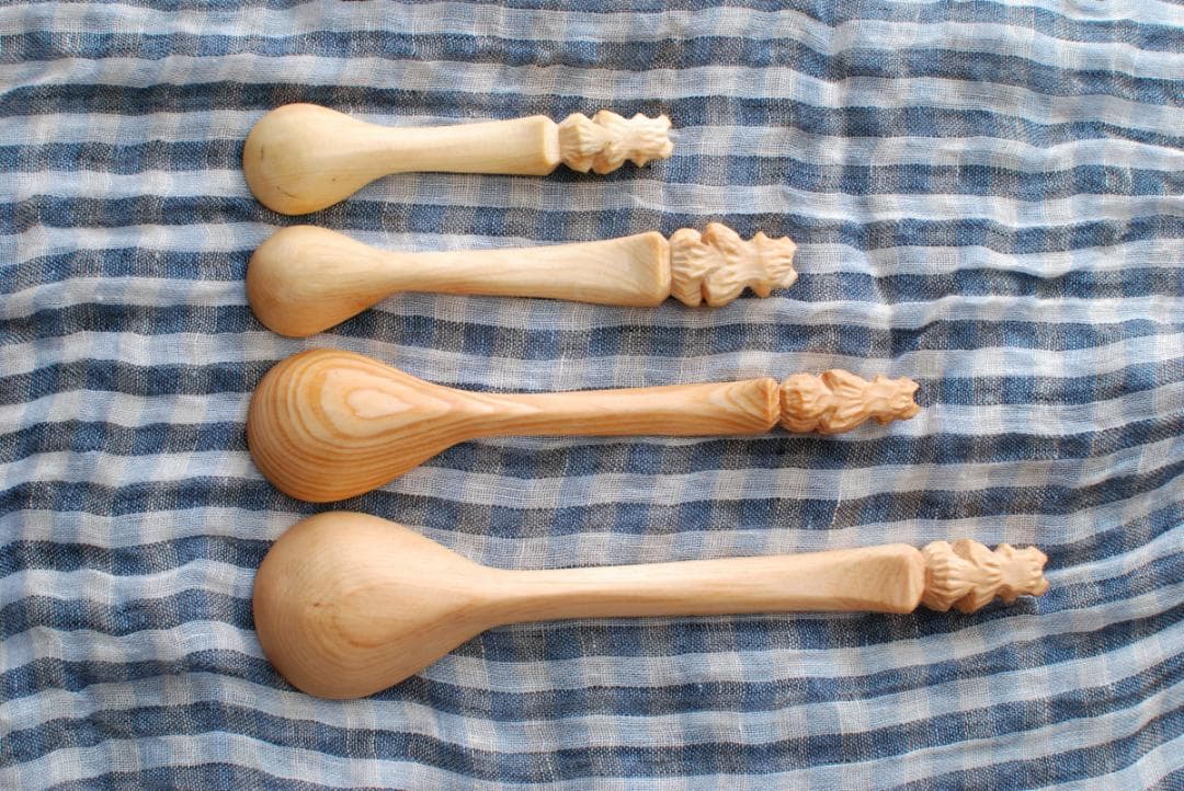 SK2 新品未使用　シベリア杉スプーン アナスタシア 熊　シベリア五葉松　木製