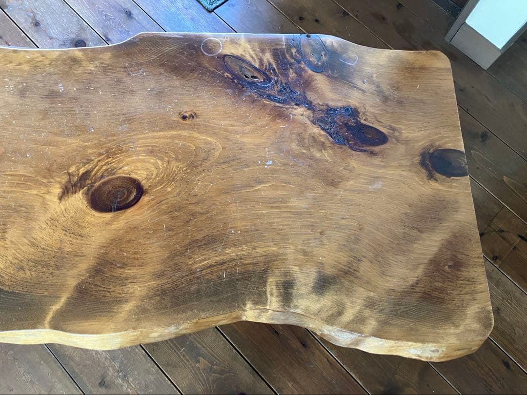 センターテーブル リビングテーブル ローテーブル 自然形状 ブラウン パイン材