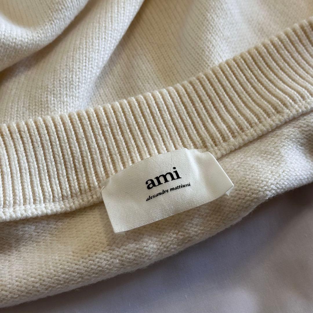 アミパリ☆カーディガン☆男女兼用☆ホワイト☆ハート☆ウール100%☆XS