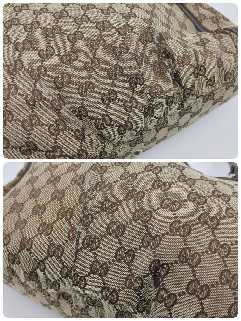 【人気モデル・良品】グッチ☆アビー トートバッグ GGキャンバス レザー