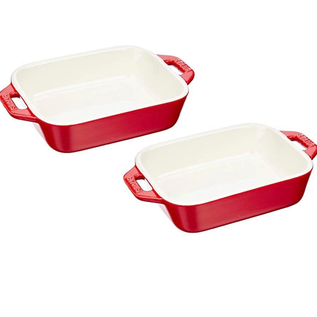 新品☆STAUB レクタンギュラーディッシュ4点セット チェリー