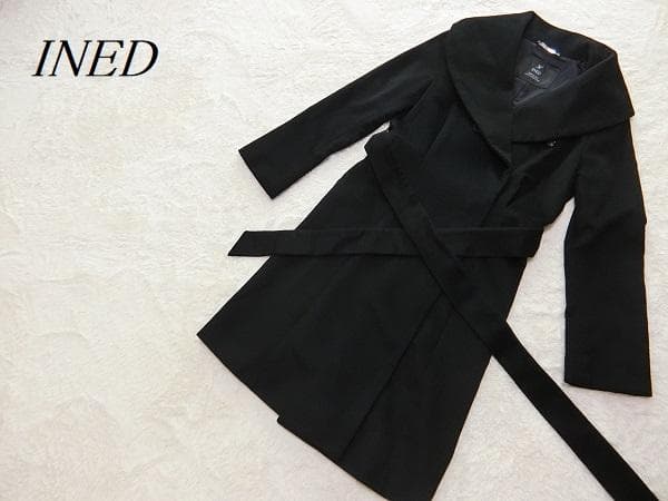 ドラゴンパパ　イネド　ベルテッド　カシミヤ１００％　コート　ブラック　９