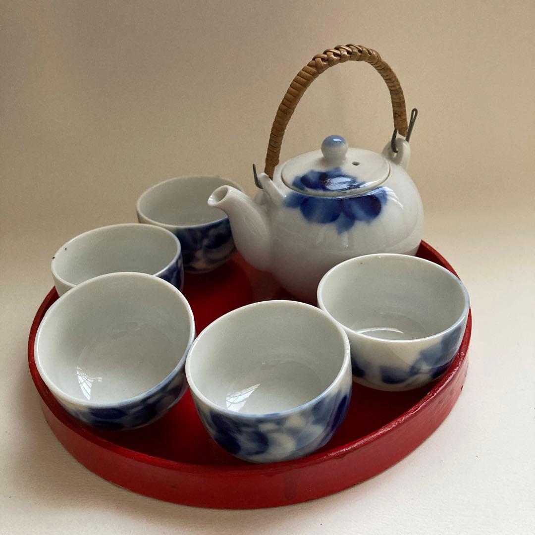 骨董　雛道具　ままごと　茶器　急須　湯呑み　湯呑　お盆