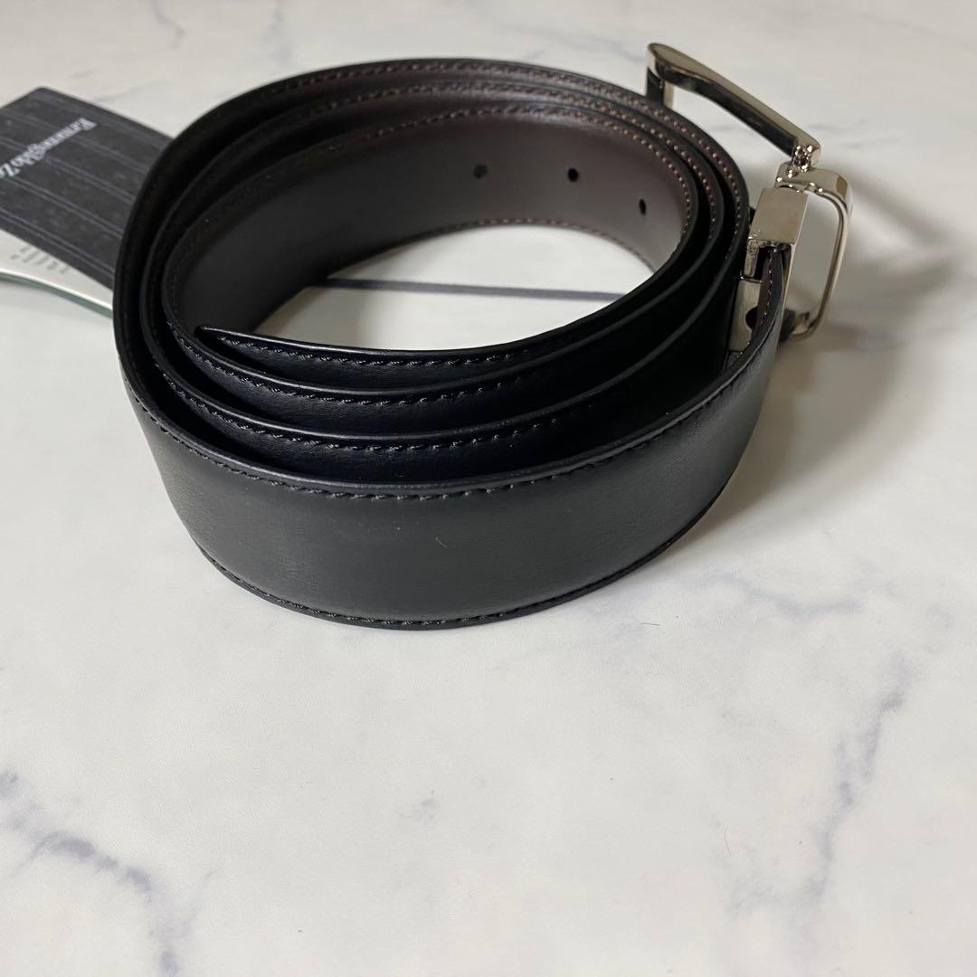 【未使用に近い】エルメネジドゼニア　ベルト　現行　タグ付き　イタリア製　レザー