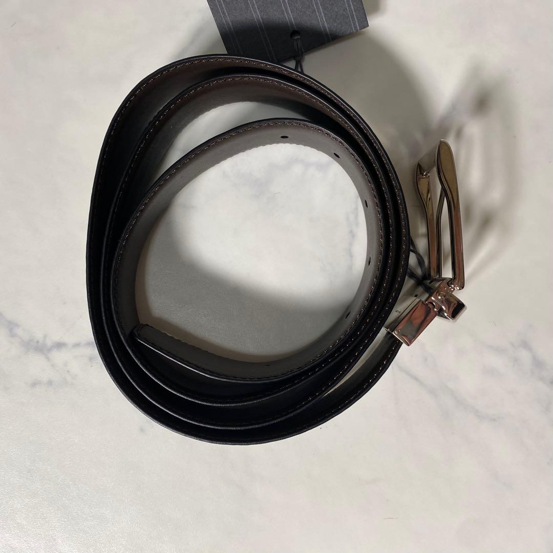 【未使用に近い】エルメネジドゼニア　ベルト　現行　タグ付き　イタリア製　レザー