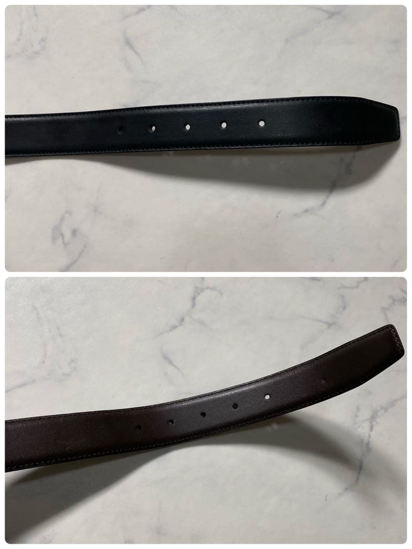 【未使用に近い】エルメネジドゼニア　ベルト　現行　タグ付き　イタリア製　レザー