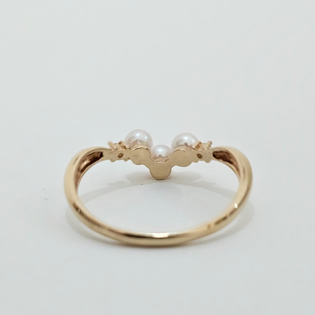 1984 タサキパールダイヤリングK18YGイエローゴールド14.5号3.4mm