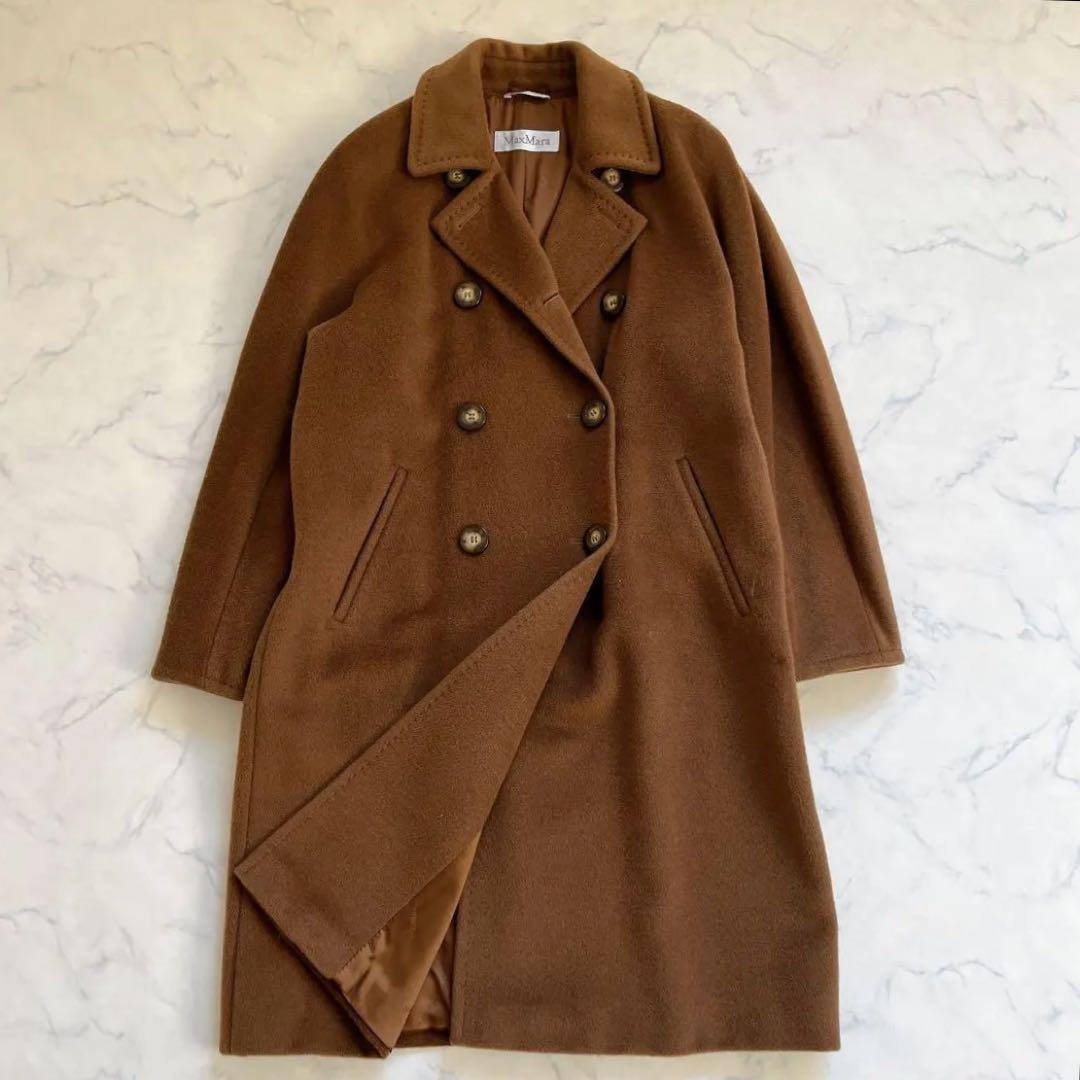 美品 マックスマーラ ダブルブレスト アイコンコート 白タグ カシミヤ