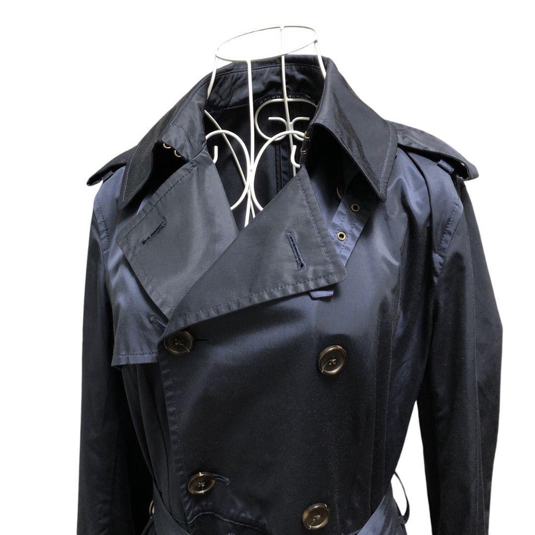 美品✨ラルフローレン ベルト付 トレンチコート ロングコート 11号 ネイビー