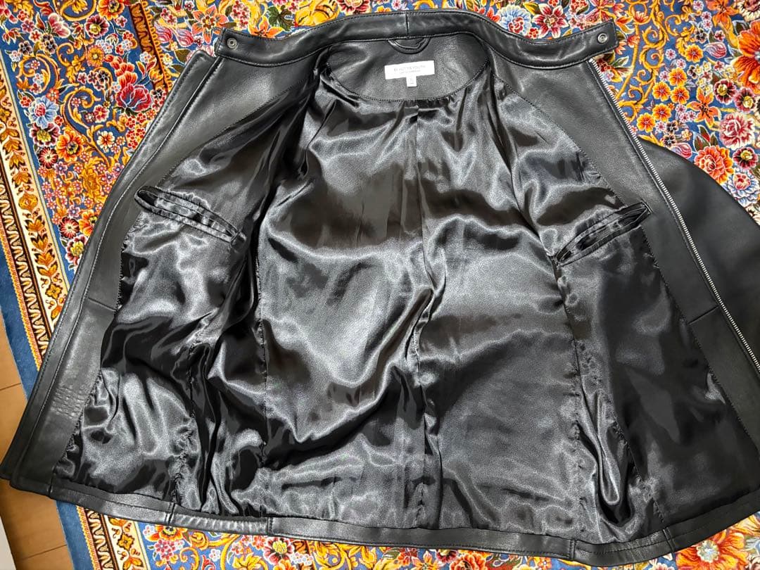 美品 BEAUTY&YOUTH シングルレザー ライダース L ブラック