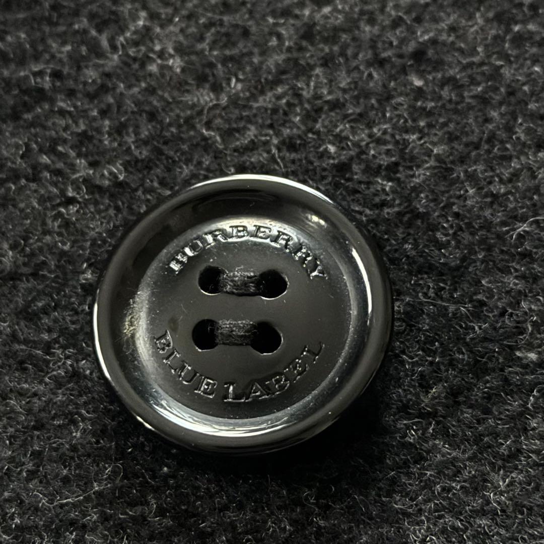 バーバリー モヘヤ混 ロングコート ダブルボタン フレア Aライン 黒 40