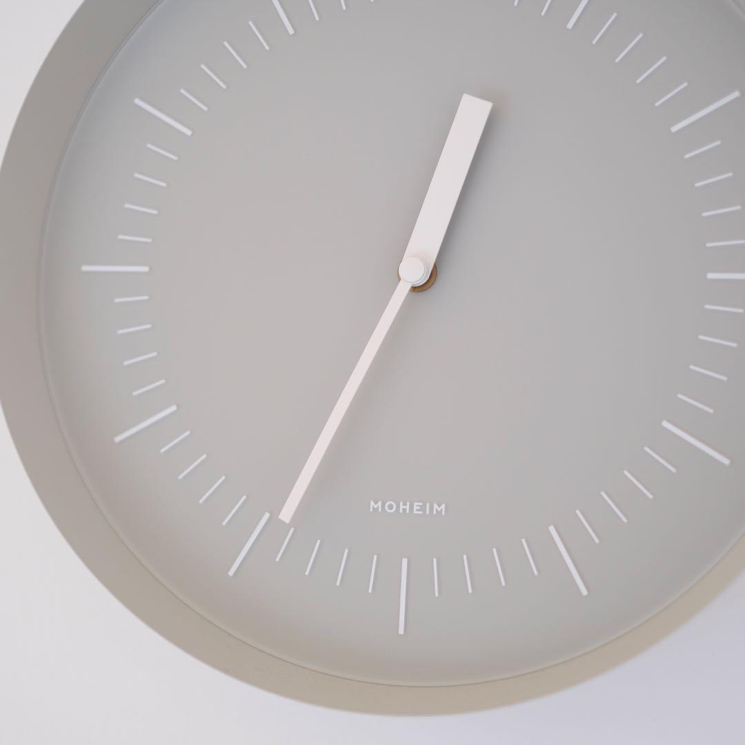 MOHEIM HORN(グレー/グレー)掛け時計 28cm