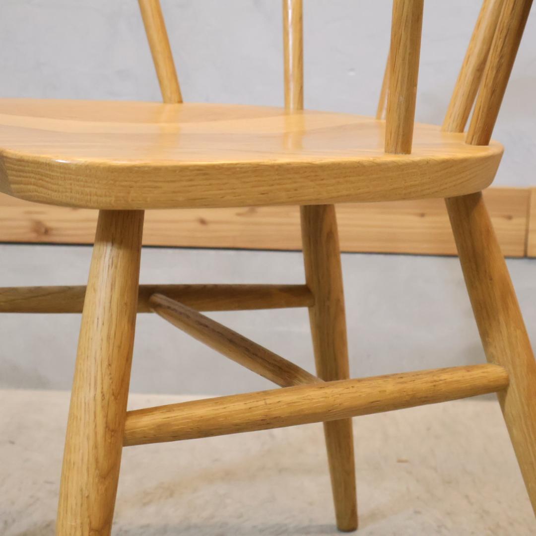 無印良品 MUJI オーク無垢材 ダイニングチェア 2脚アームチェア ボウバック