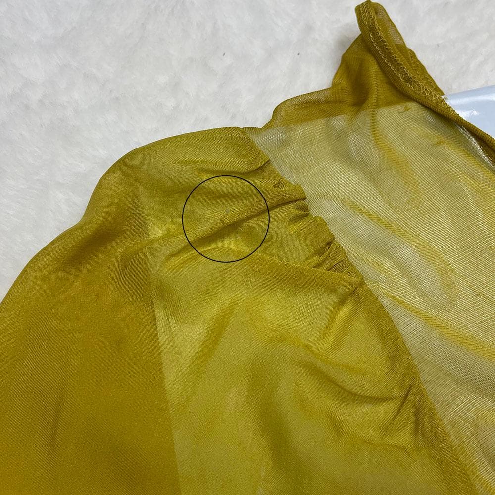 COMME des GARCONS　サイドスリットシアーロングTEE　マスタード