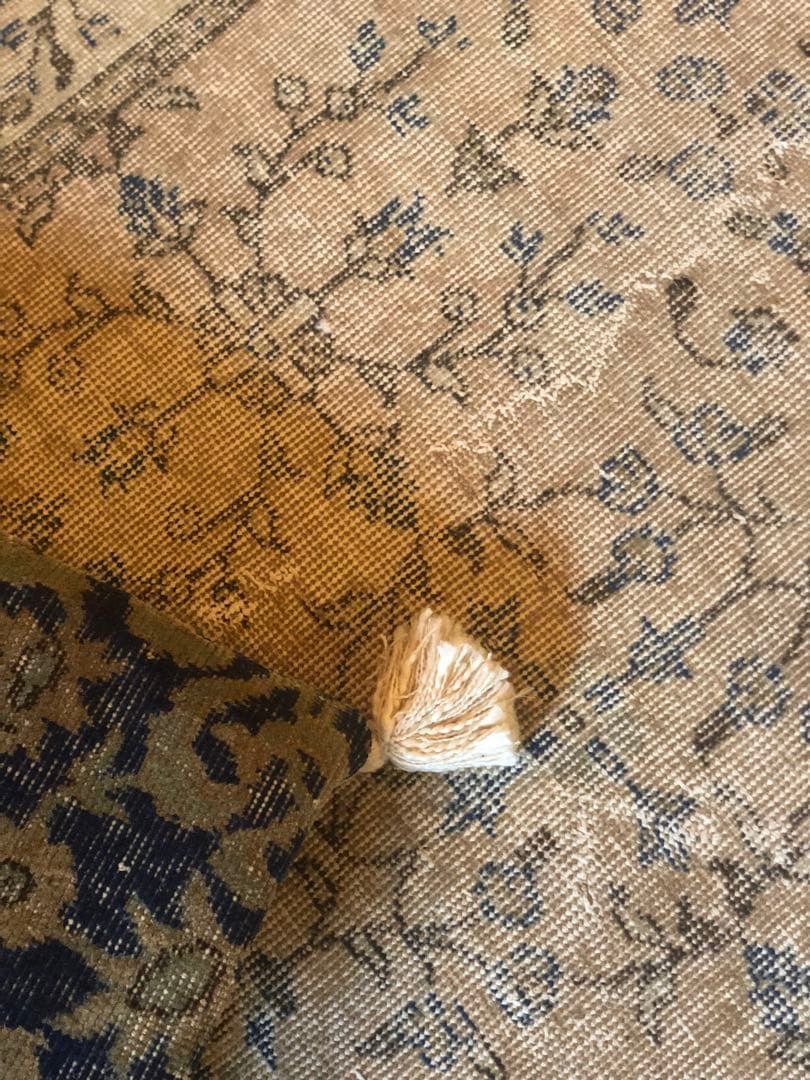 ヴィンテージラグ　くすみアプリコット　トルコ　ボタニカルフローラル　ウォッシュ