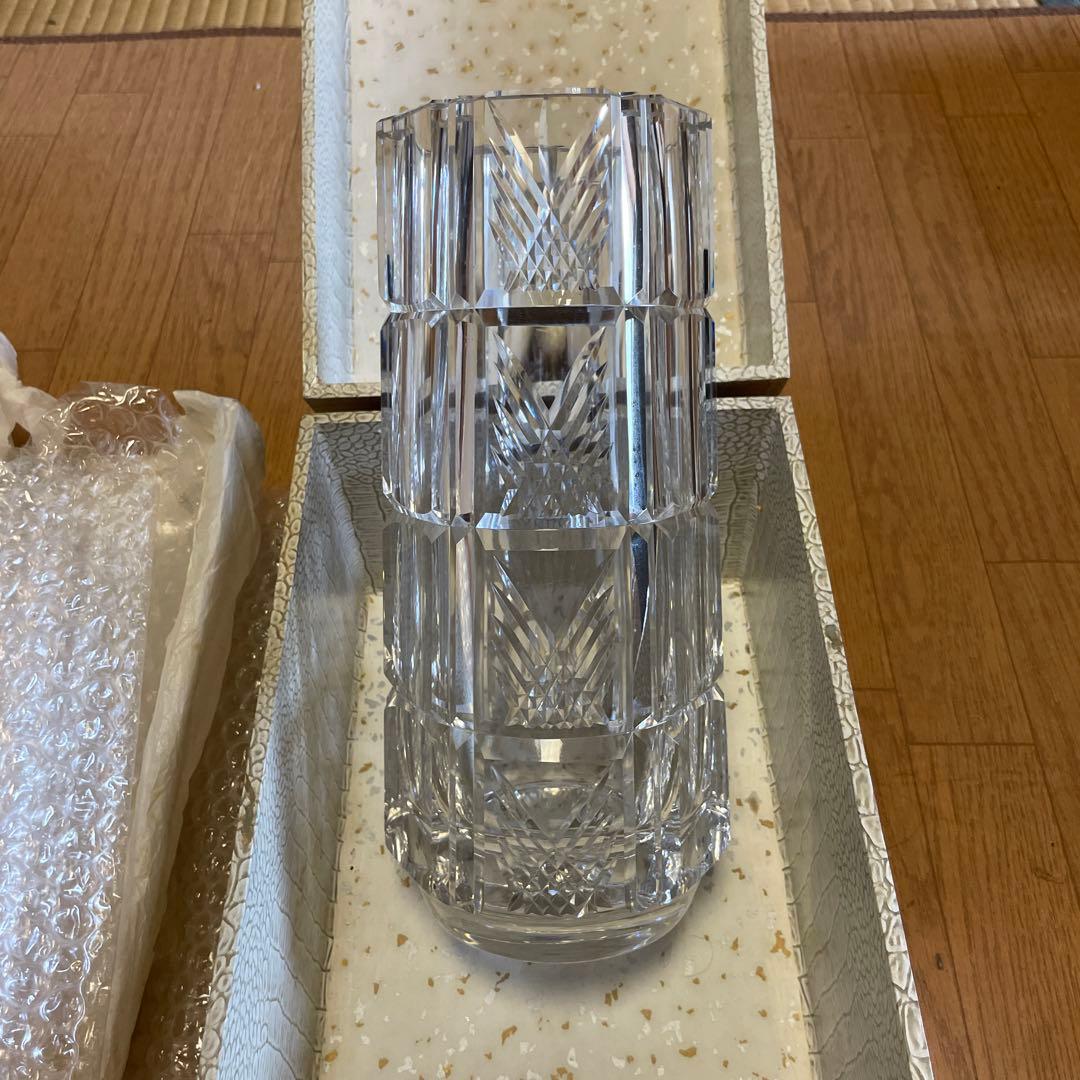 カガミクリスタル　クリスタルガラス 花瓶 高さ約26