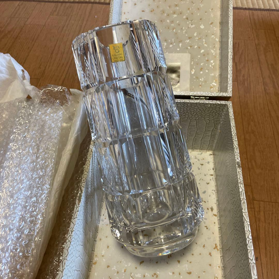 カガミクリスタル　クリスタルガラス 花瓶 高さ約26