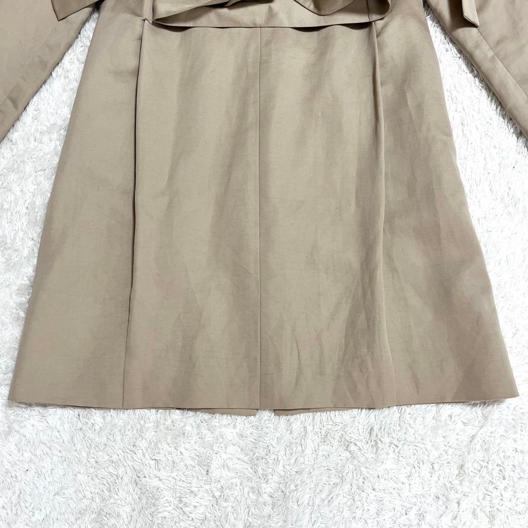 クロエ Chloe ノーカラーコート 高級素材 リネン シルク ベルト