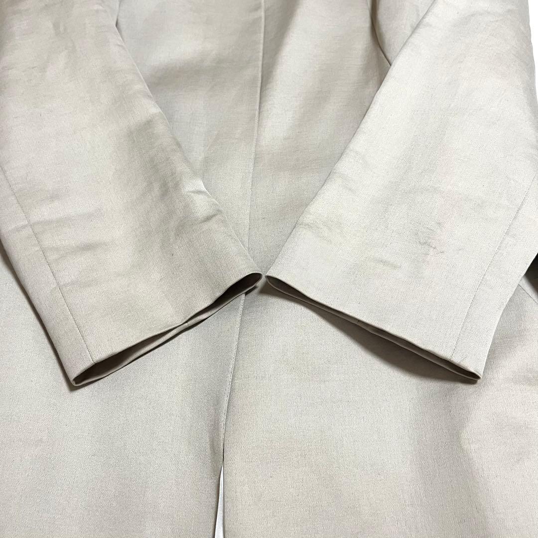 クロエ Chloe ノーカラーコート 高級素材 リネン シルク ベルト