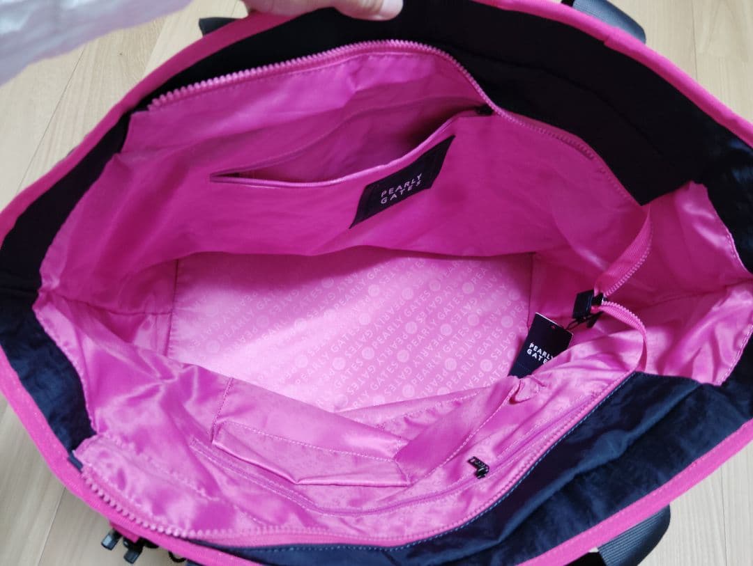 PEARLY GATES トートバッグ ネイビー/ピンク