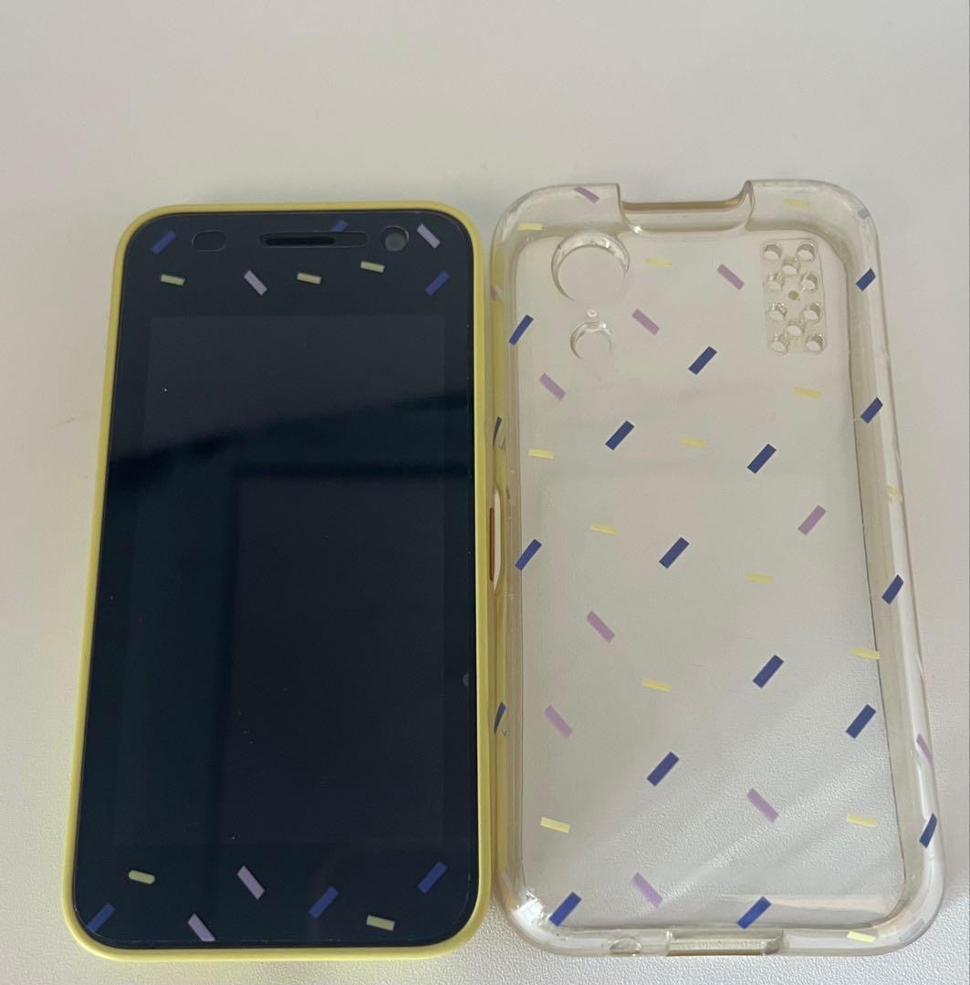 docomoキッズケータイKY-41Cフィルム・ケース付　イエロー