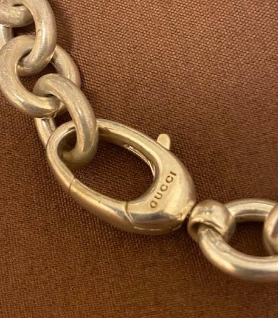 【美品】GUCCI シルバー925チェーンブレスレット ダブルドッグタグ