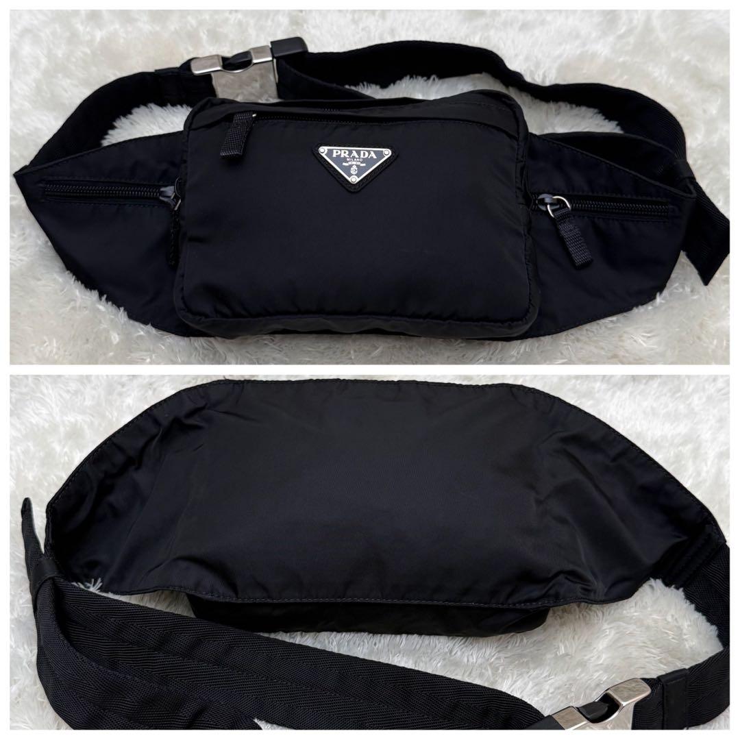 ラテ様【美品】PRADAプラダ 三角ロゴ ボディバッグ ウエストポーチ ナイロン