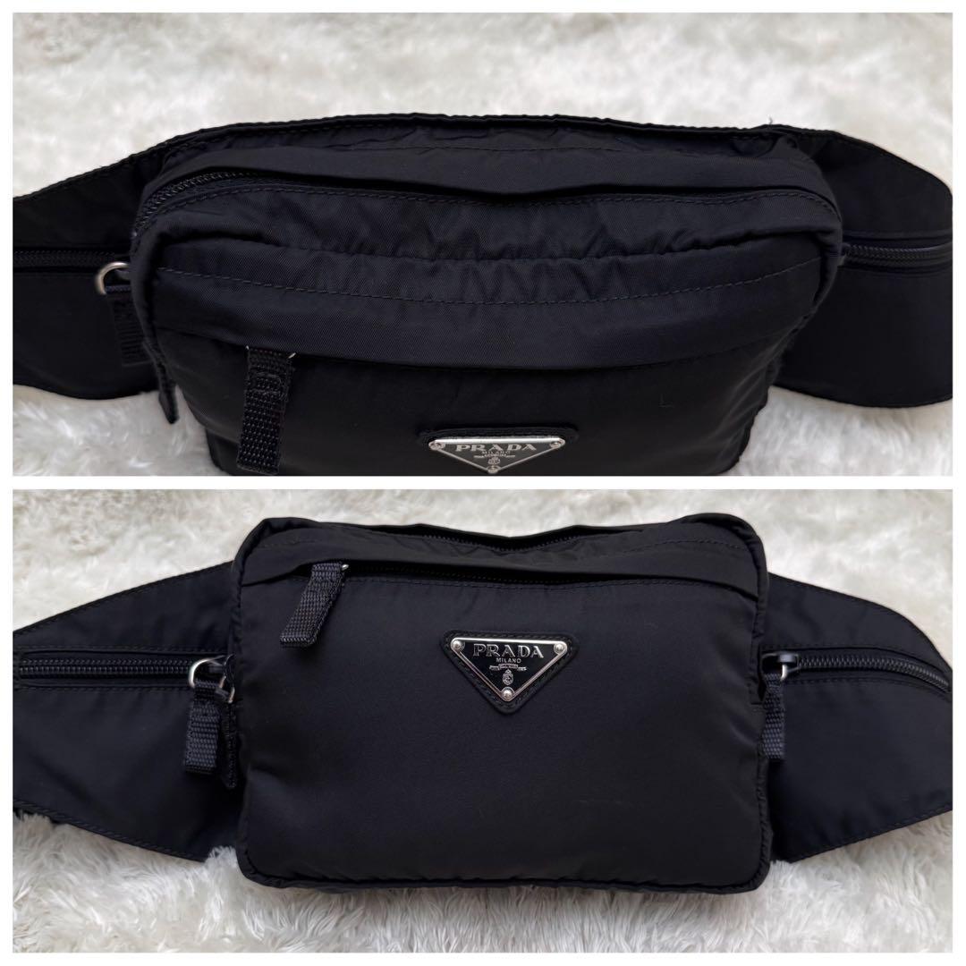 ラテ様【美品】PRADAプラダ 三角ロゴ ボディバッグ ウエストポーチ ナイロン